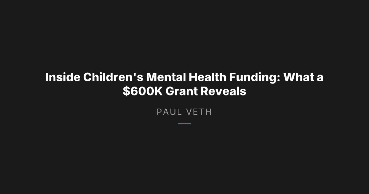 How Children's Mental Health Funding Actually Works